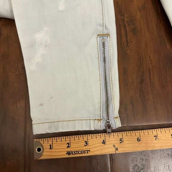 ONE x ONE TEASPOON Trashed Freebirds Distressed Ripped Jeans Ankle Zip - Picture 16 of 16